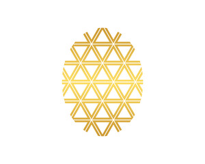 Golden line forming a oval shape vector logo