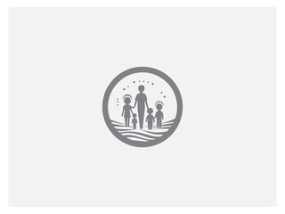Fototapeta premium Premium child and children's logo design vector, vector and illustration,