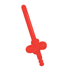 赤い風船で作った剣のバルーンアート