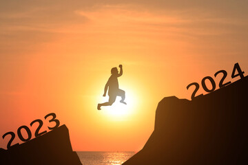 Silhouette staff works as a to prepare to welcome the new year 2024
