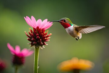 Fototapeta premium hummingbird and flower