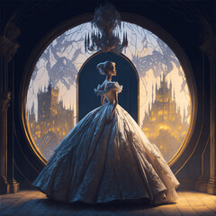 Beautiful princess illustration from a dark fantasy.