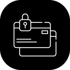 Credit card cyber security icon with black filled line outline. credit, bank, finance, money, commercial, business, payment. Vector illustration