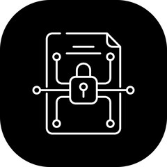 Obraz premium Data encryption cyber security icon with black filled line outline. technology, security, digital, data, network, encryption, cyber. Vector illustration