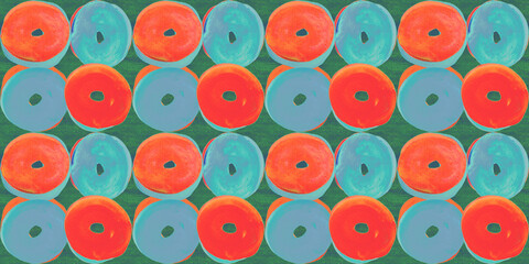 手書きサークル模様シームレスパターン