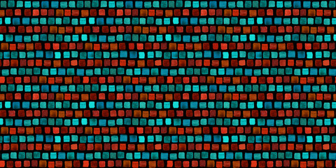 レトロ風タイル柄モザイクシームレスパターン