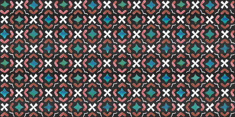 レトロ風タイル柄シームレスパターン