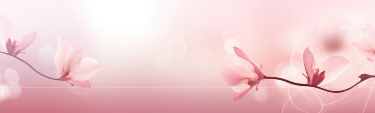 Spring pink flowers banner