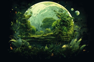Obraz na płótnie Canvas Green planet concept background