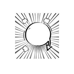 Pop art polka dots halftone speech bubble balloon with quotation marks and speed line, icon sticker memo keyword planner text box banner, flat png transparent element design