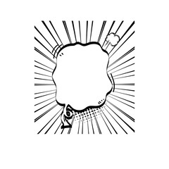 Pop art polka dots halftone speech bubble balloon with quotation marks and speed line, icon sticker memo keyword planner text box banner, flat png transparent element design