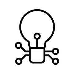 Smart lighbulb icon. Vector illustration. Isolated object on a white background.