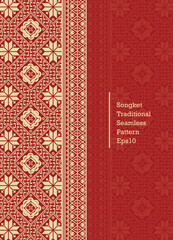 Traditional ethnic batik Songket pattern motif traditional for textile