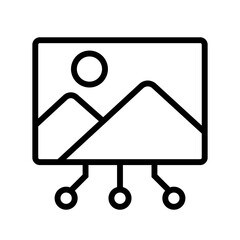 Artificial intelligence painting icon. Vector. Isolated on white.