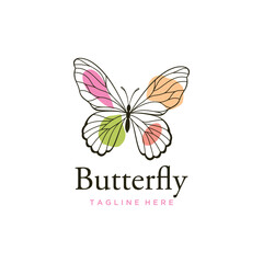 Colorful butterfly logo design vector illustration template