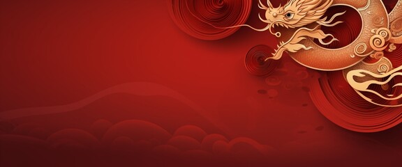 Happy New Year 2024, Zodiac sign year of the Dragon, Happy Chinese New Year 2024 banner. Chinese zodiac symbol, Lunar new year concept.