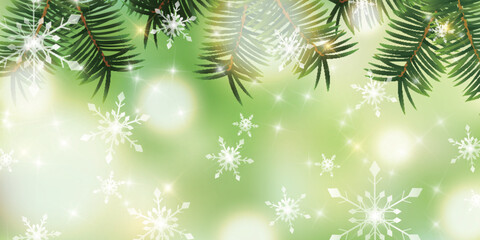 クリスマス　モミの木　雪　背景