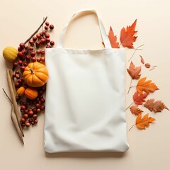 bag with autumn leaves