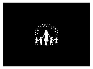 Premium child and children's logo design vector, vector and illustration,