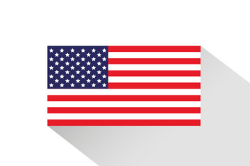 USA flag illustration with shadow