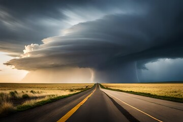 Naklejka premium storm over the road