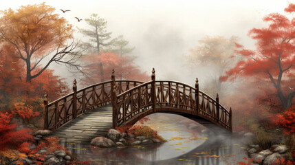 Watercolor drawing. The Old Bridge