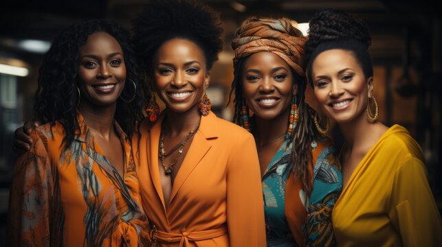 Group of multicultural senior women working in a server room. Generative AI