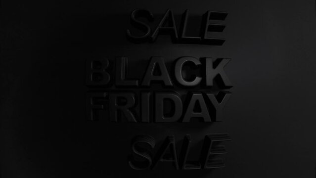 Restrained elegance banner for sales on Black Friday. 3D banner for shops, web.