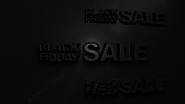 Restrained elegance banner for sales on Black Friday. 3D banner for shops, web.