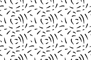 Doodling line handdrawn minimalist seamless pattern	black white