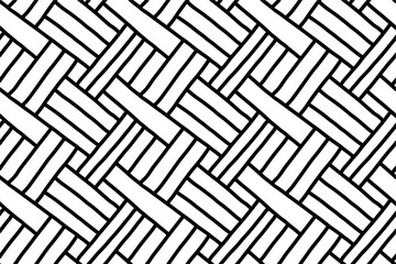 Doodling line handdrawn minimalist seamless pattern	black white