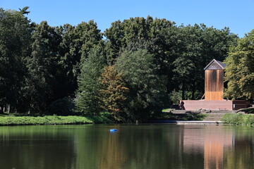 Fototapeta na wymiar Blick in den Stadtpark (Salinepark ) der Stadt Werne im Münsterland