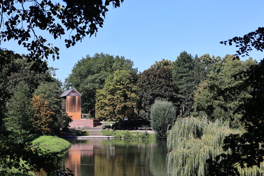 Blick in den Stadtpark (Salinepark ) der Stadt Werne im M&uuml;nsterland