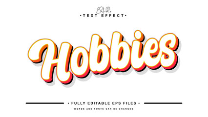 editable cartoon hobbies  text effect.typhography logo