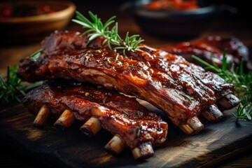 Spare ribs  food background