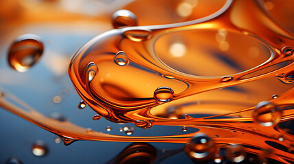 AI-generated oil bubbles in a clear, natural, abstract liquid.