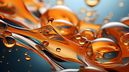 AI-generated oil bubbles in a clear, natural, abstract liquid.