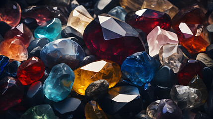 Fototapeta premium Colorful and Magical Stones , generative ai