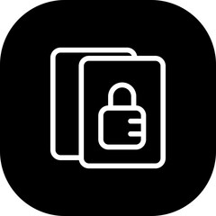 File locked cyber security icon with black filled line outline style. lock, web, file, symbol, business, sign, computer. Vector Illustration