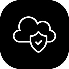 Cloud cyber security icon with black filled line outline style. cloud, set, web, internet, symbol, technology, network. Vector Illustration