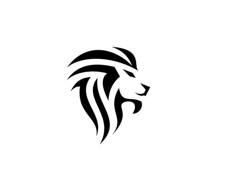 Lion head silhouette logo