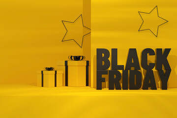 Black Friday Concept Yellow Background