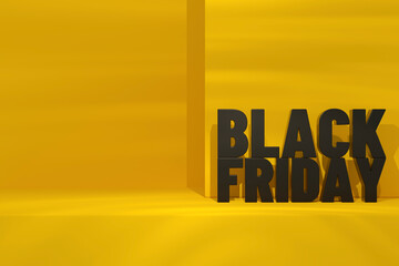 Black Friday Concept Yellow Background