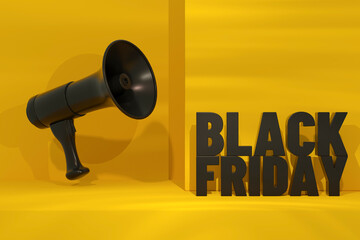 Black Friday Concept Yellow Background