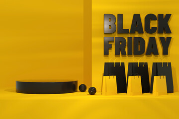 Black Friday Concept Yellow Background
