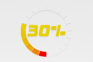 Infographic chart element with percentage 3d realistic illustration