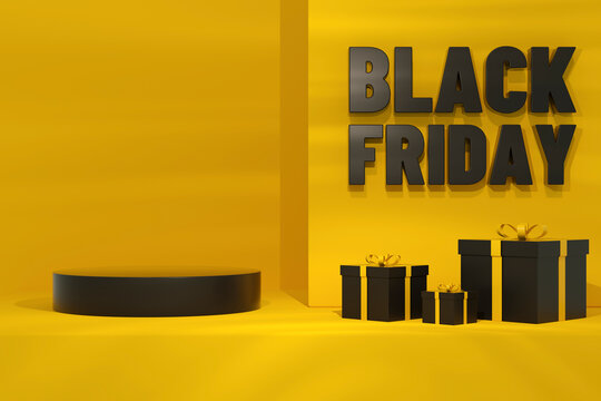 Black Friday Concept Yellow Background
