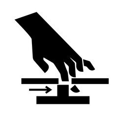 Cutting of Hand Moving Parts Black Icon ,Vector Illustration, Isolate On White Background Label. EPS10