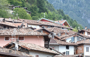 Unique view on the village of Bondone, Italy