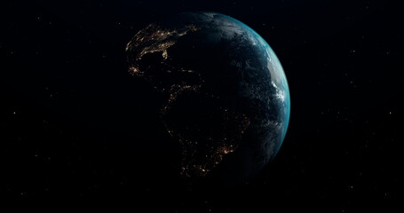 Blue planet Earth in outer space